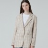 MG0F CASUAL CHECK BUTTON JACKET (BEIGE)
